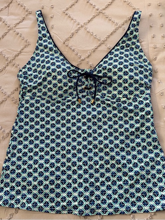 Lands' End Other - Lands' End Navy and Teal Geometric Tankini Top. Size 12